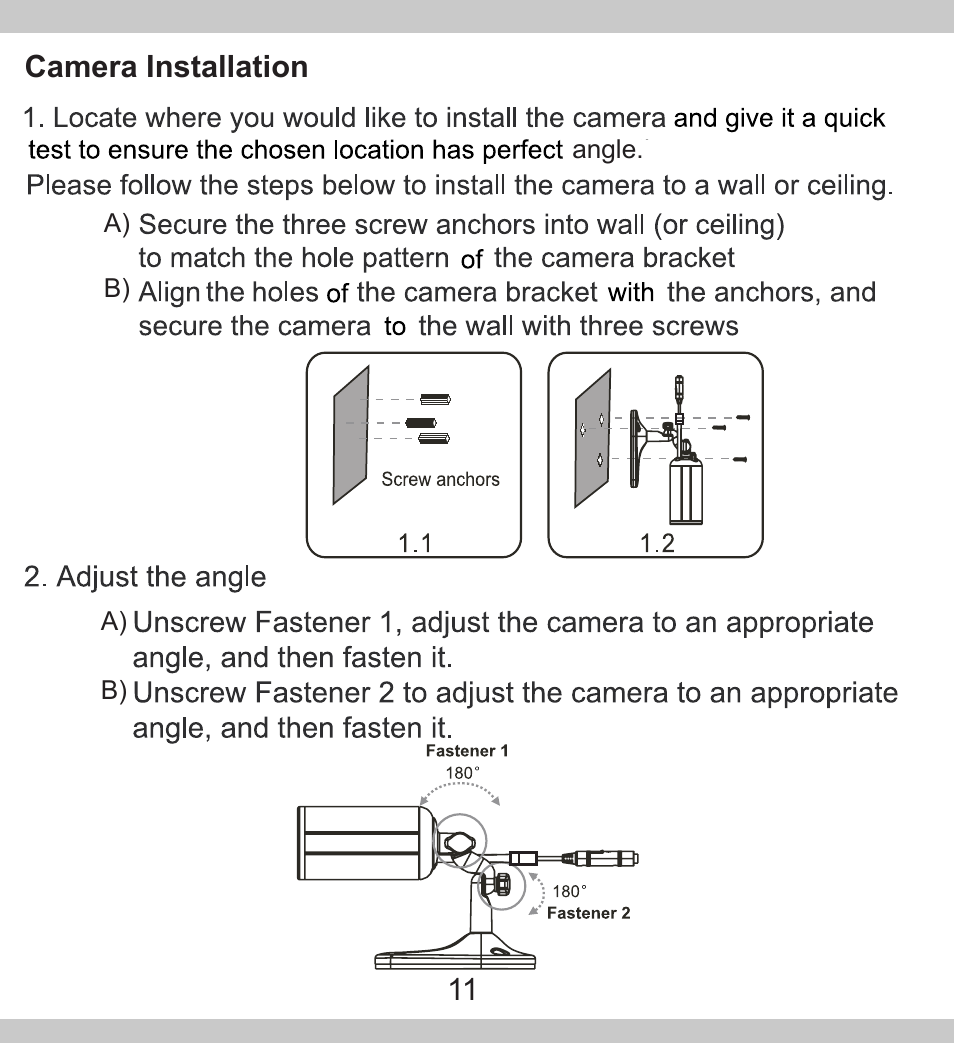 11 camera installation | SecurityMan SM-302 User Manual | Page 11 / 15