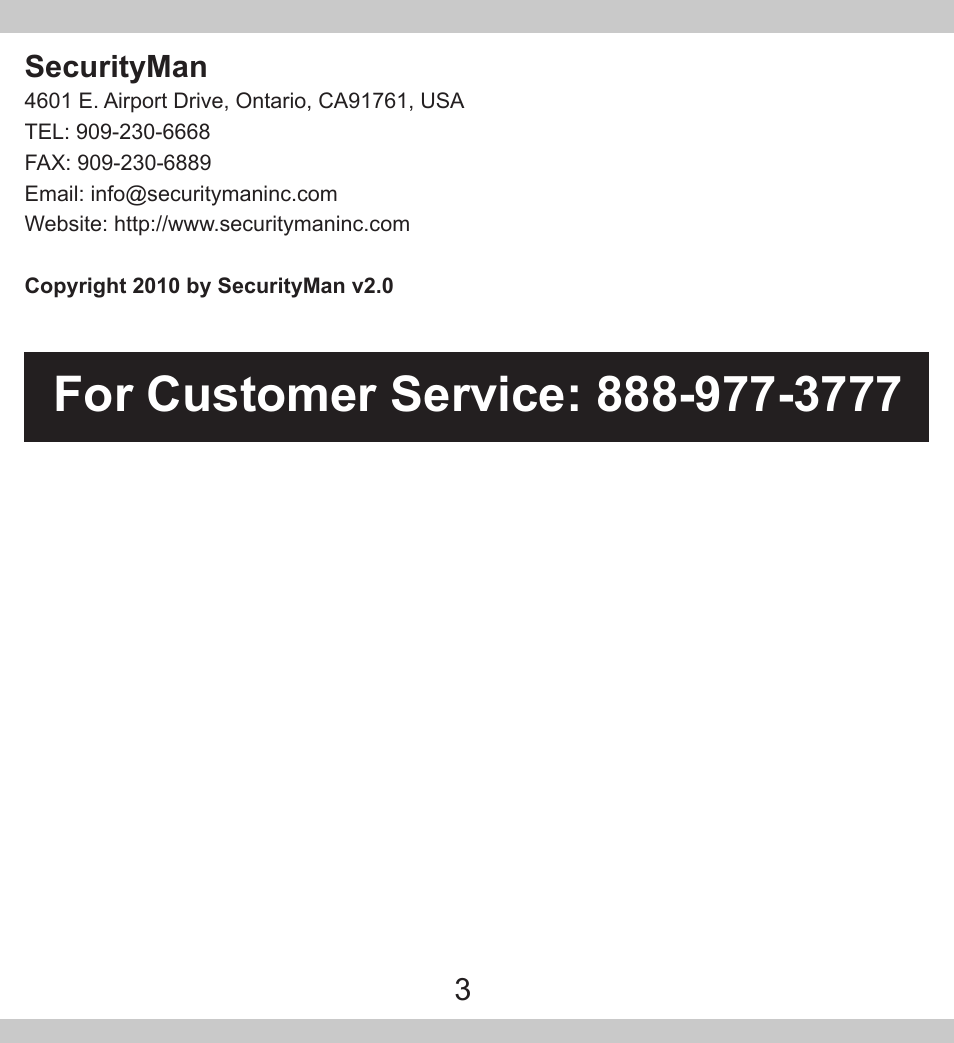 SecurityMan SM-302 User Manual | Page 3 / 15