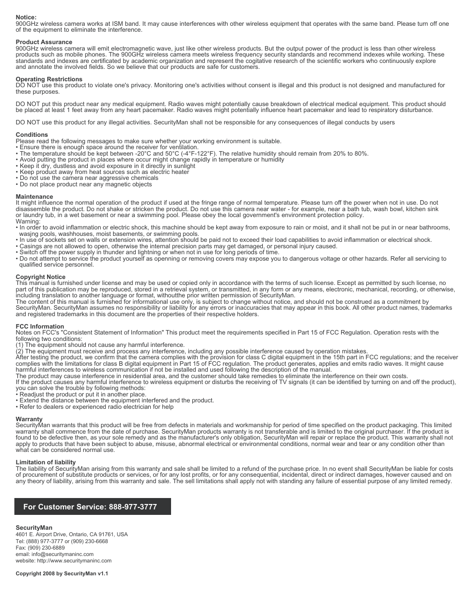 SecurityMan SM-302T User Manual | Page 2 / 2