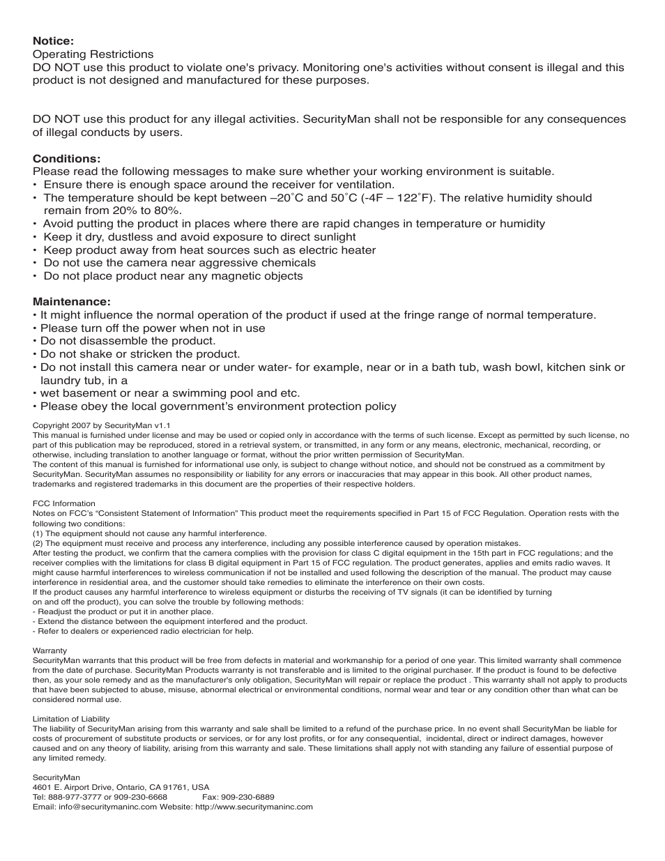 SecurityMan SM-306 User Manual | Page 2 / 2