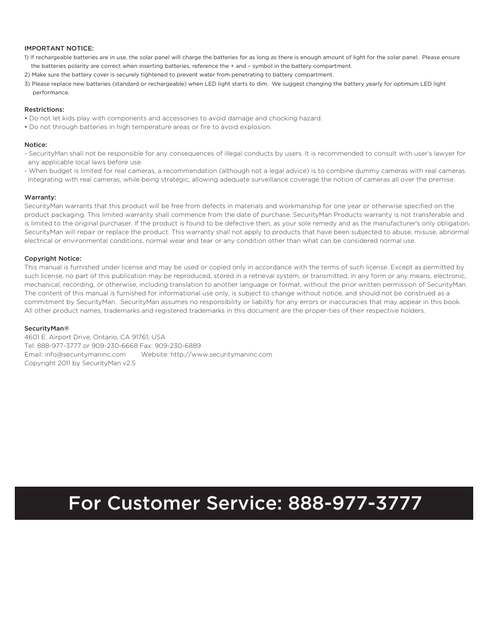 SecurityMan SM-3803 User Manual | Page 2 / 2