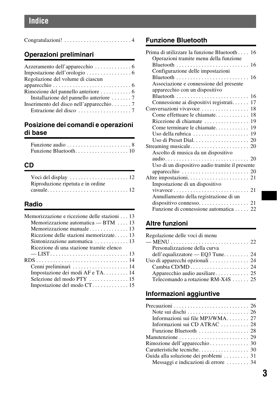 Indice | Sony MEX-BT5100 User Manual | Page 101 / 172