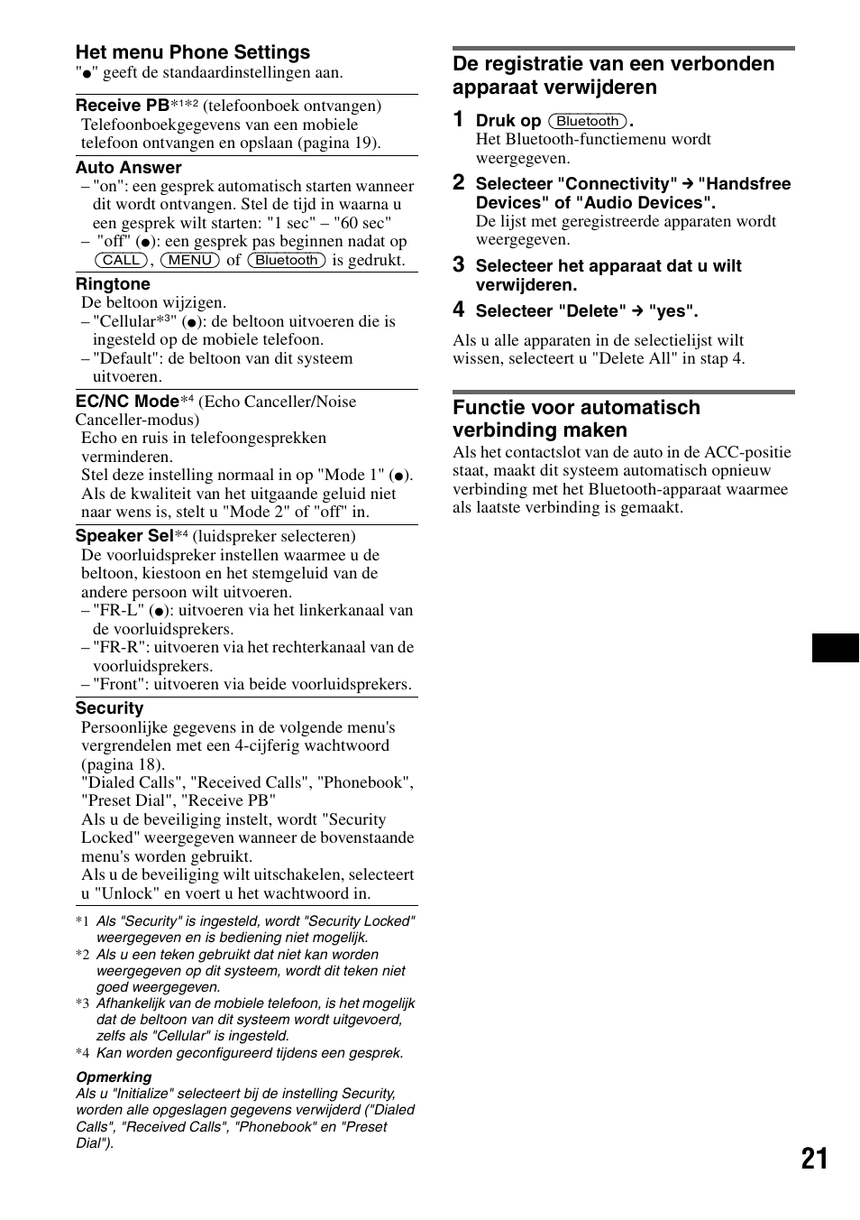 Functie voor automatisch verbinding maken | Sony MEX-BT5100 User Manual | Page 153 / 172