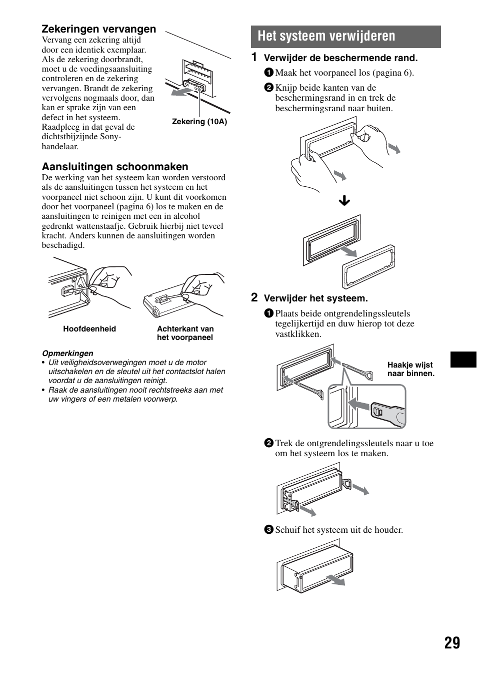 Het systeem verwijderen | Sony MEX-BT5100 User Manual | Page 161 / 172