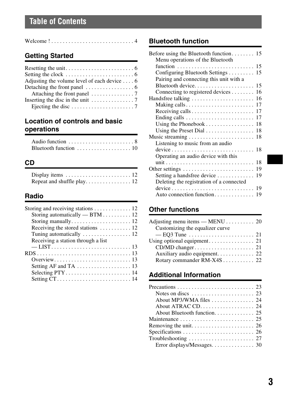 Sony MEX-BT5100 User Manual | Page 3 / 172