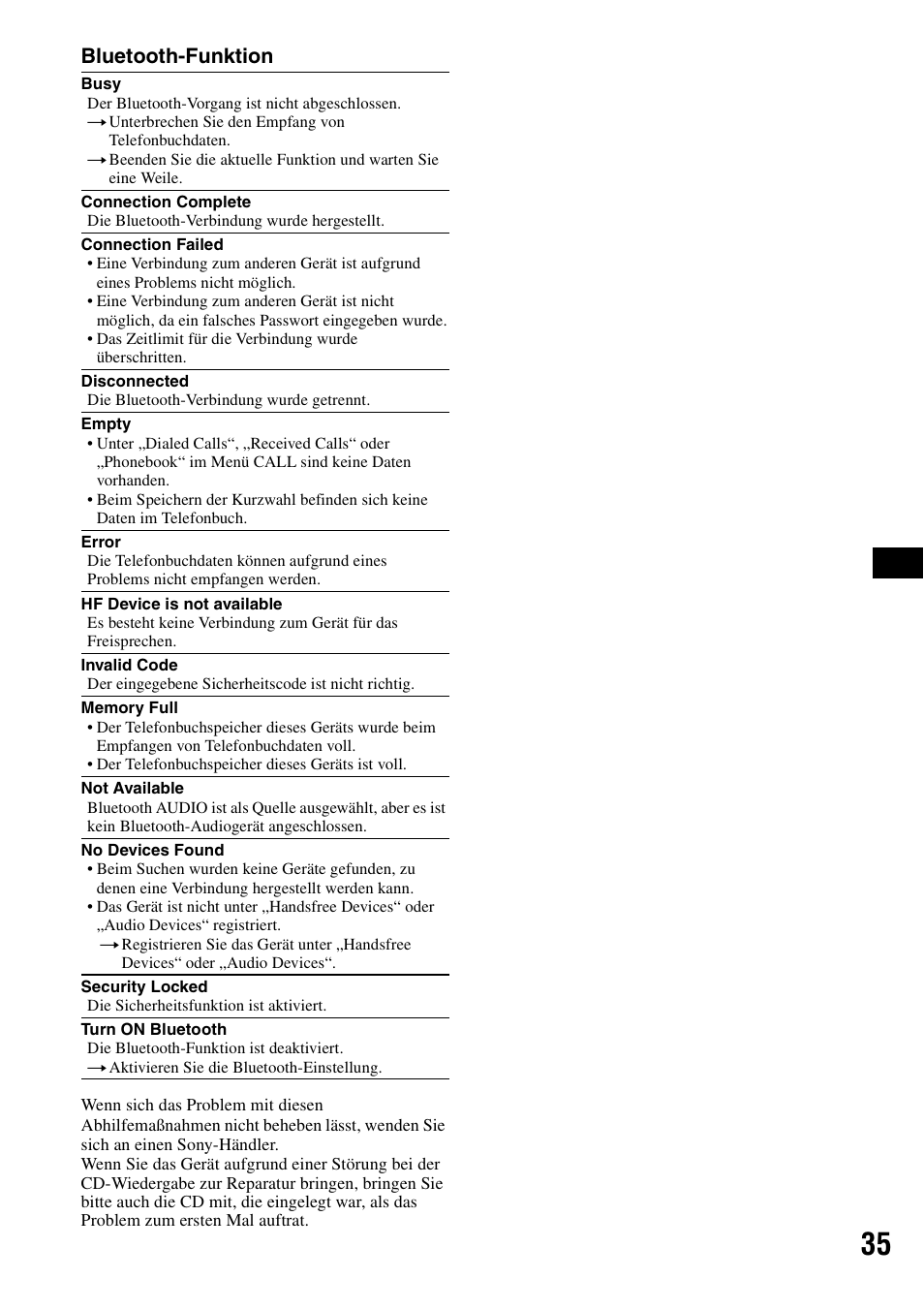 Bluetooth-funktion | Sony MEX-BT5100 User Manual | Page 65 / 172