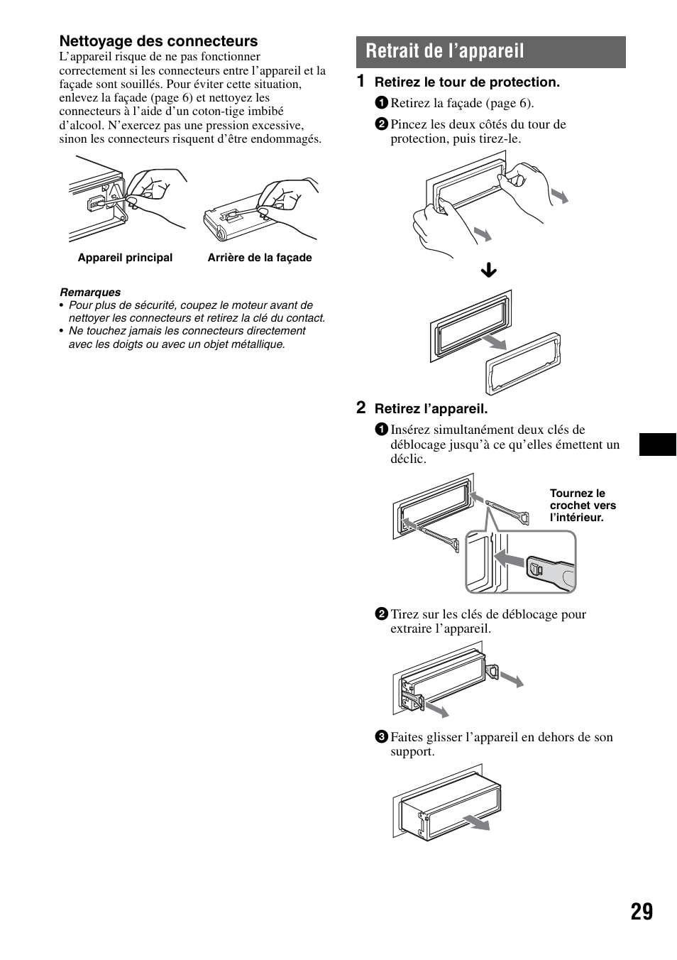 Retrait de l’appareil | Sony MEX-BT5100 User Manual | Page 93 / 172