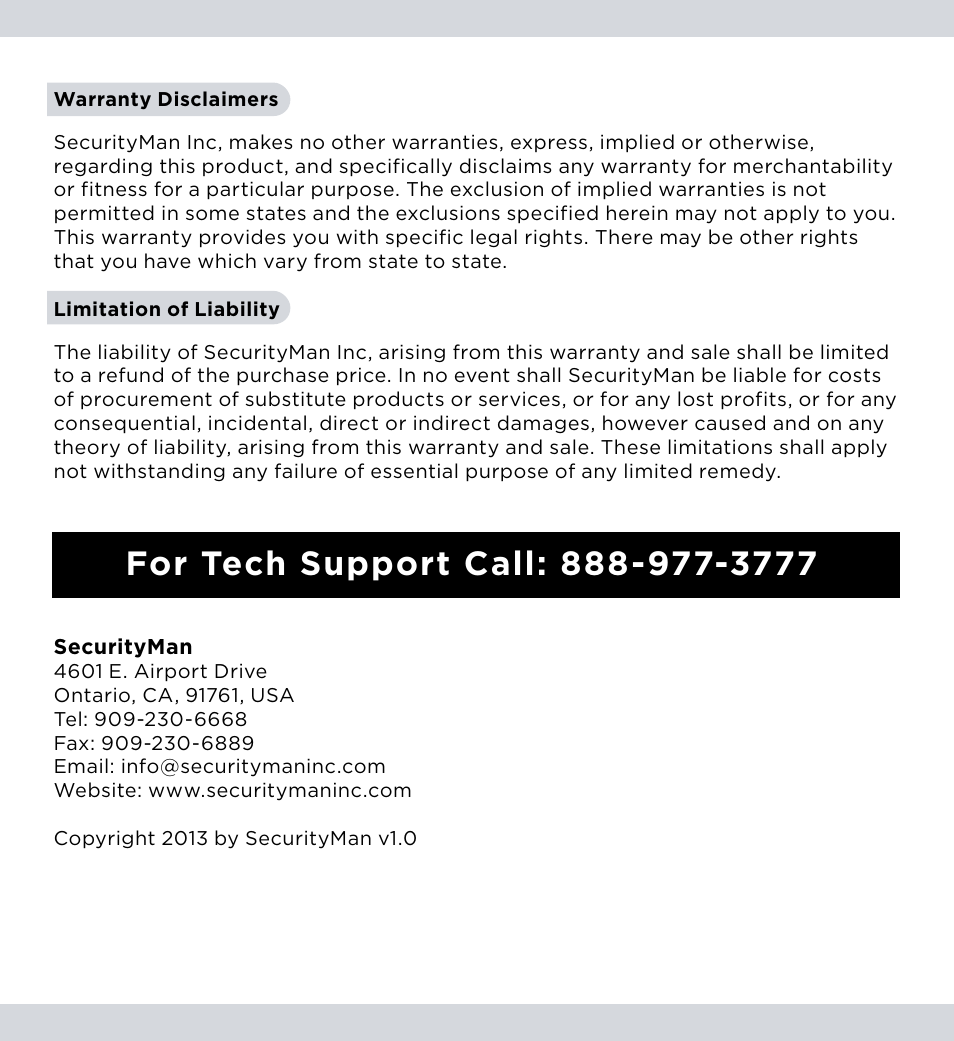 SecurityMan SM-400MC User Manual | Page 3 / 11