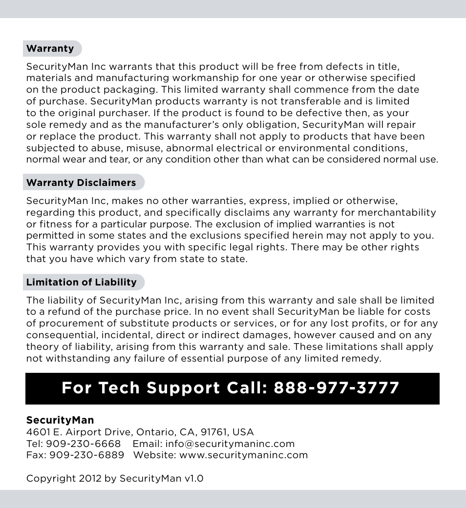 SecurityMan SM-816DT User Manual | Page 3 / 12