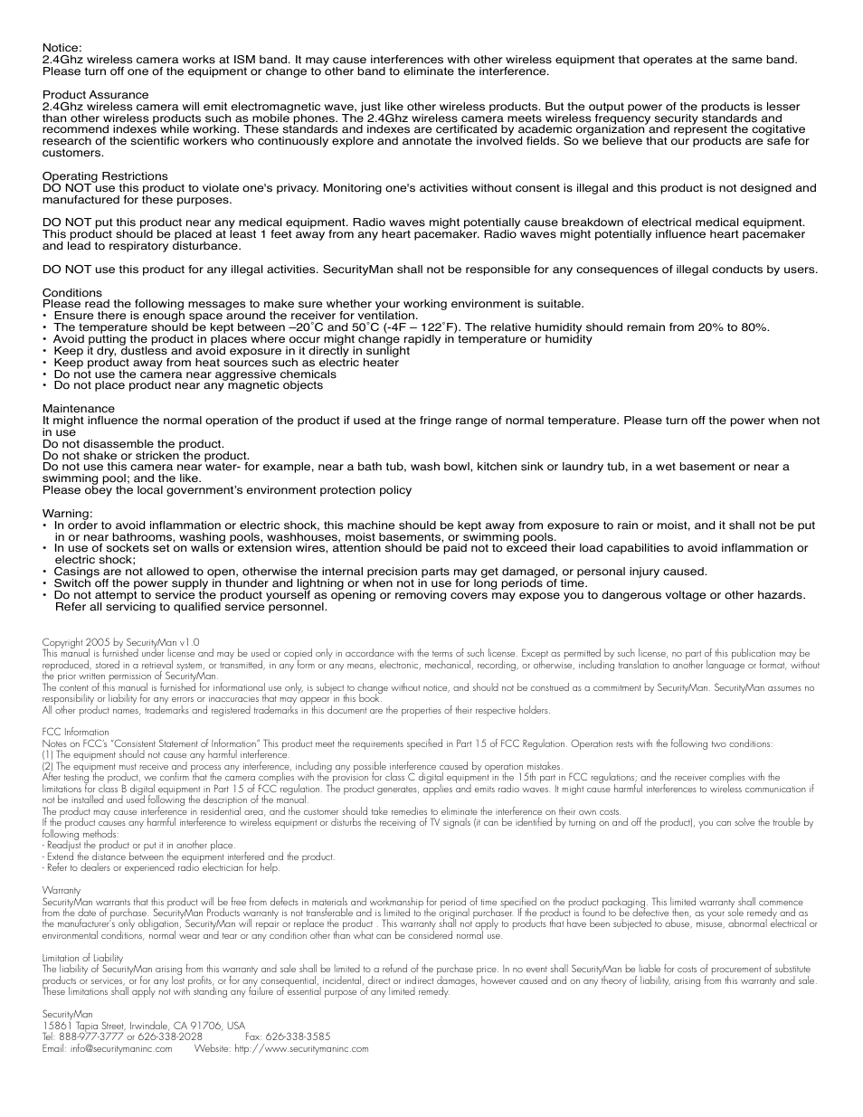 SecurityMan SM-823T User Manual | Page 2 / 2