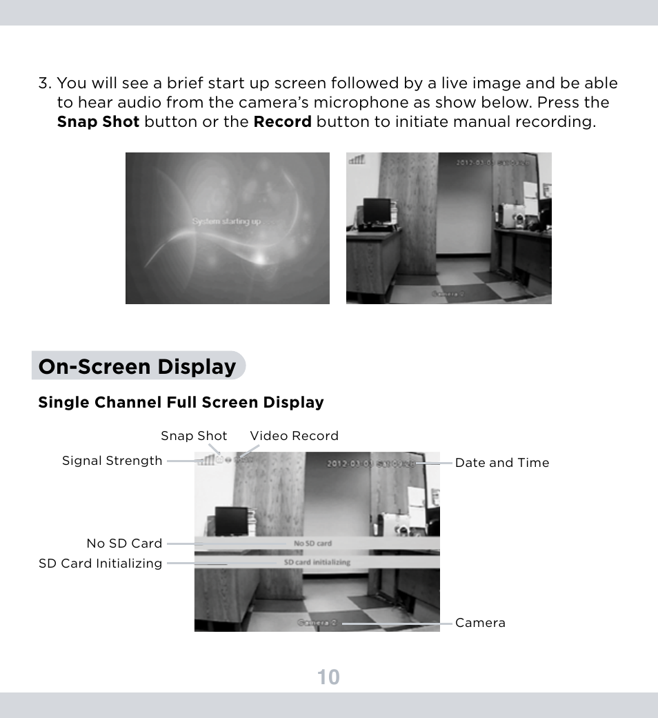 On-screen display | SecurityMan DigiLCDDVR Series User Manual | Page 14 / 36
