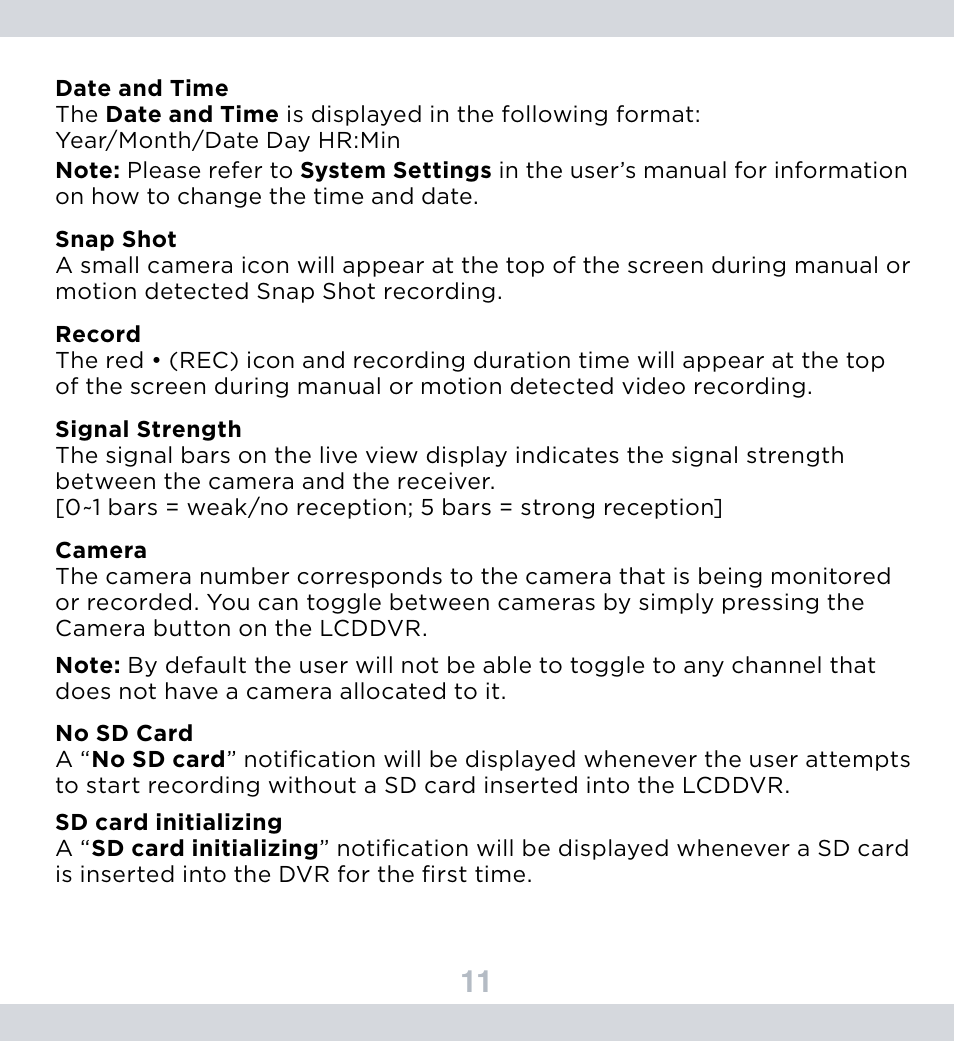 SecurityMan DigiLCDDVR Series User Manual | Page 15 / 36