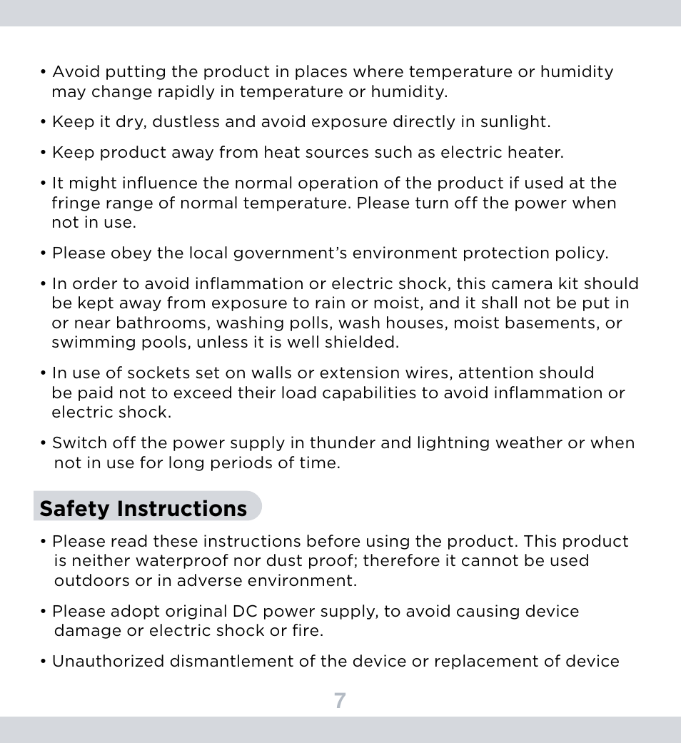 Safety instructions | SecurityMan DigiminiAir User Manual | Page 8 / 19