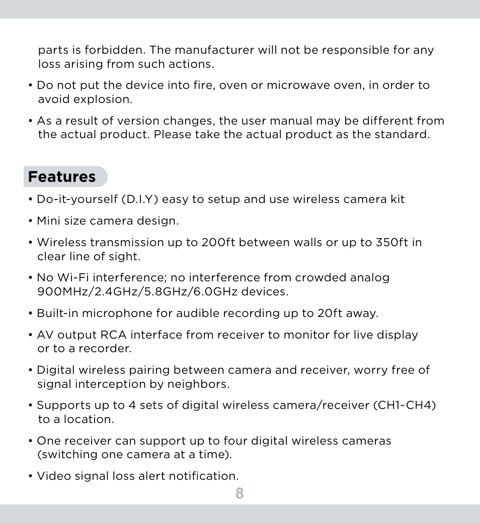 8features | SecurityMan DigiminiAir User Manual | Page 9 / 19