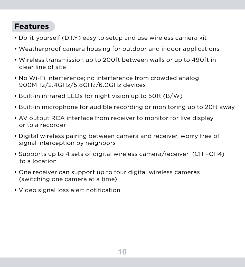 10 features | SecurityMan DigioutAir User Manual | Page 11 / 17