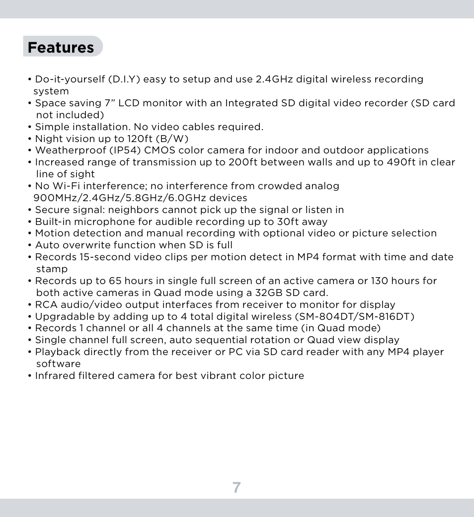 7features | SecurityMan DigioutLCD User Manual | Page 11 / 37