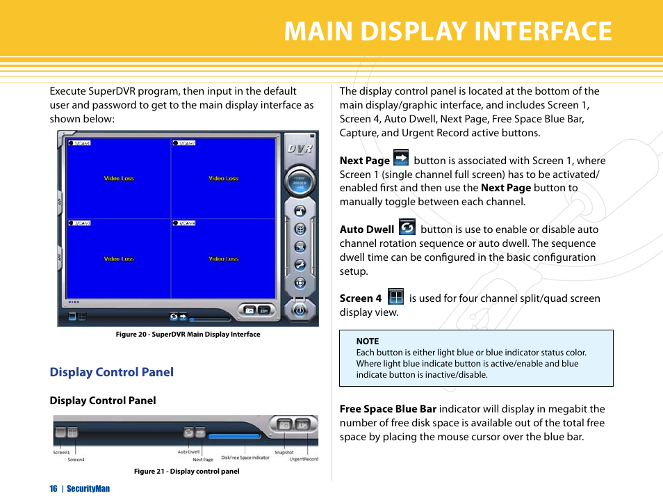 Main display interface | SecurityMan iCamDVR (after Dec. 2011 shipment) User Manual | Page 16 / 106