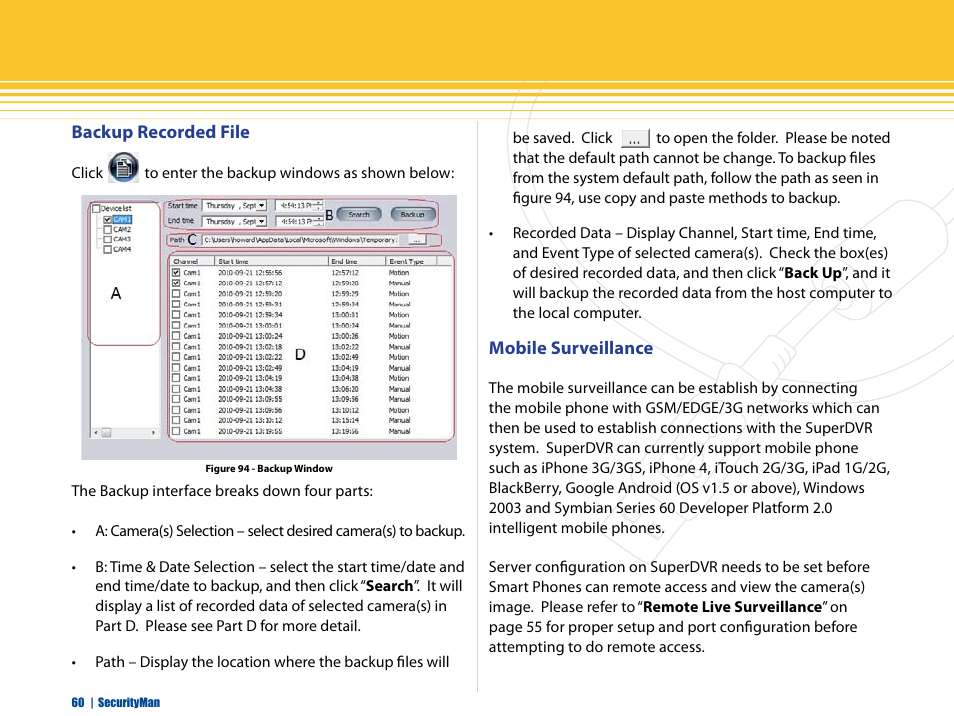 SecurityMan iCamDVR (after Dec. 2011 shipment) User Manual | Page 60 / 106