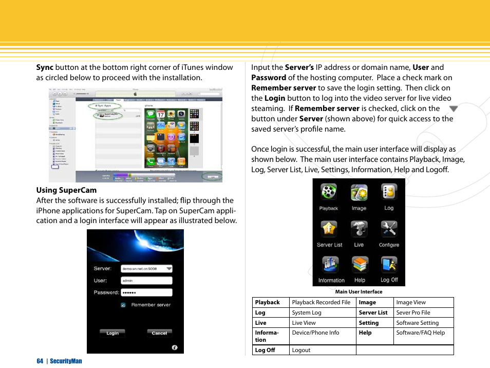 SecurityMan iCamDVR (after Dec. 2011 shipment) User Manual | Page 64 / 106