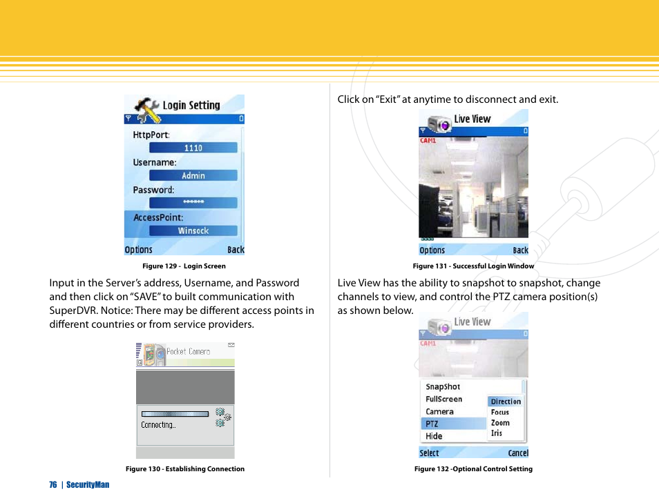 SecurityMan iCamDVR (after Dec. 2011 shipment) User Manual | Page 76 / 106