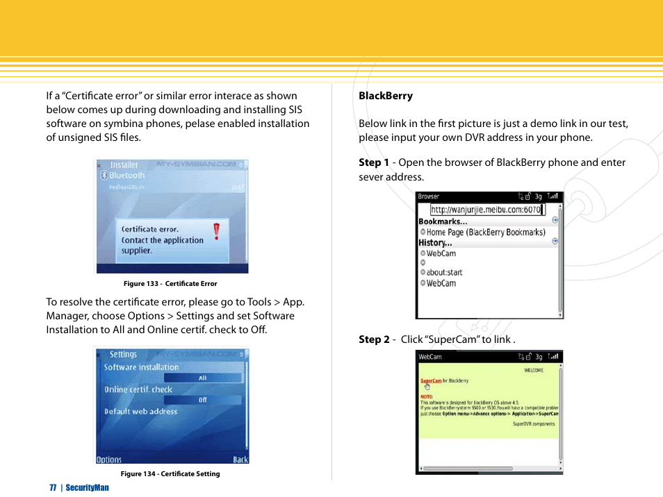 SecurityMan iCamDVR (after Dec. 2011 shipment) User Manual | Page 77 / 106