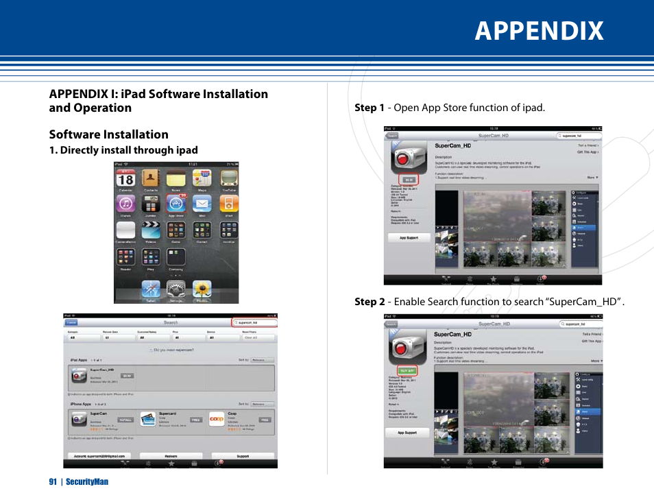 Appendix | SecurityMan iCamDVR (after Dec. 2011 shipment) User Manual | Page 91 / 106