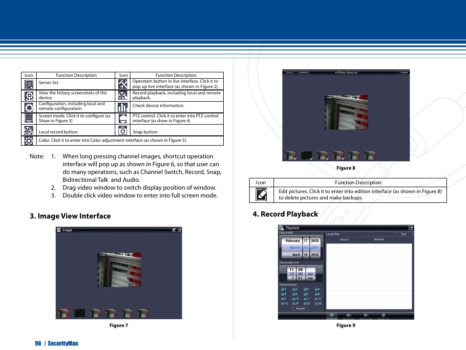 Image view interface 4. record playback | SecurityMan iCamDVR (after Dec. 2011 shipment) User Manual | Page 96 / 106