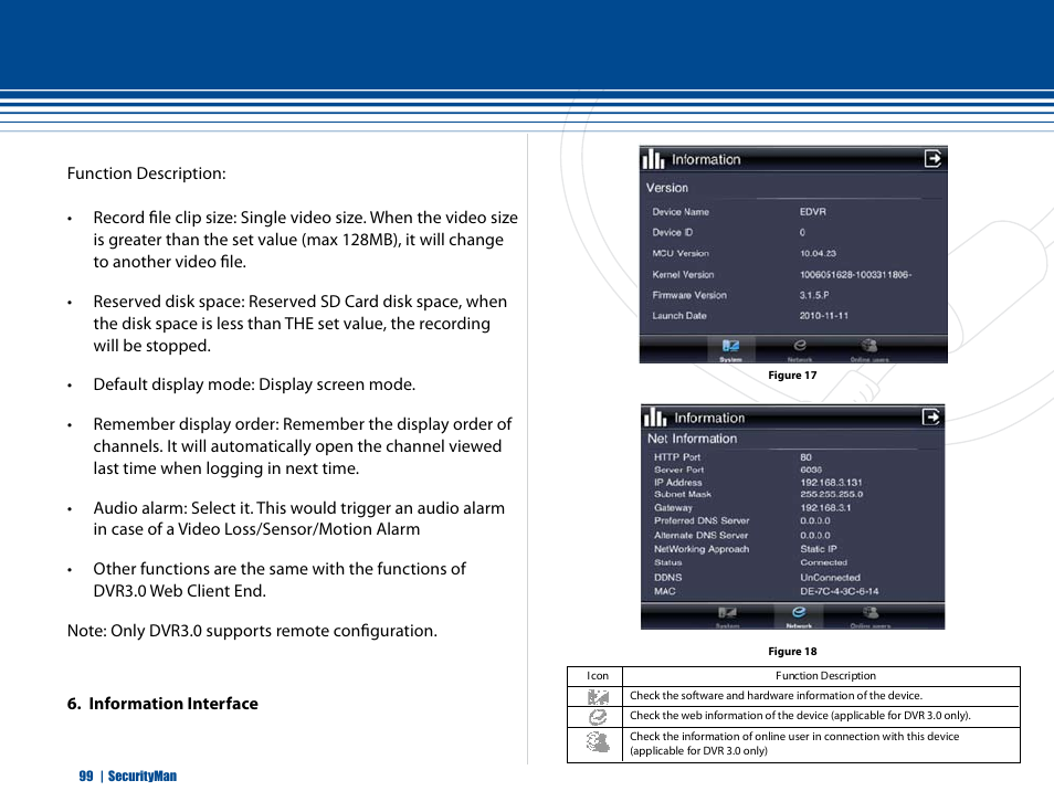 SecurityMan iCamDVR (after Dec. 2011 shipment) User Manual | Page 99 / 106