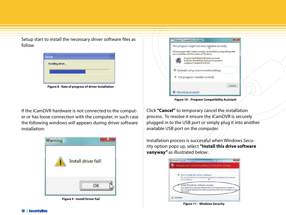 SecurityMan iCamDVR (early 2008 shipment) User Manual | Page 11 / 83