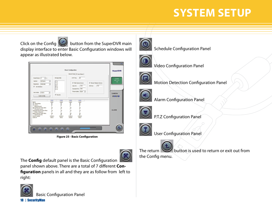 System setup | SecurityMan iCamDVR (early 2008 shipment) User Manual | Page 19 / 83