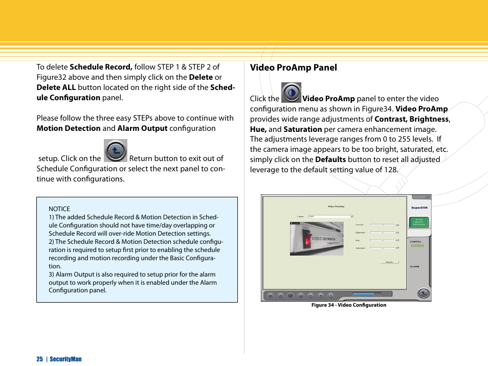 Video proamp panel | SecurityMan iCamDVR (early 2008 shipment) User Manual | Page 26 / 83