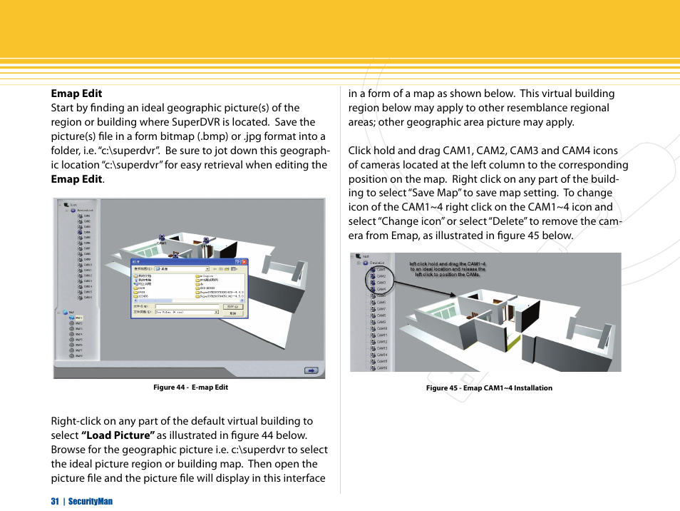 Emap edit | SecurityMan iCamDVR (early 2008 shipment) User Manual | Page 32 / 83