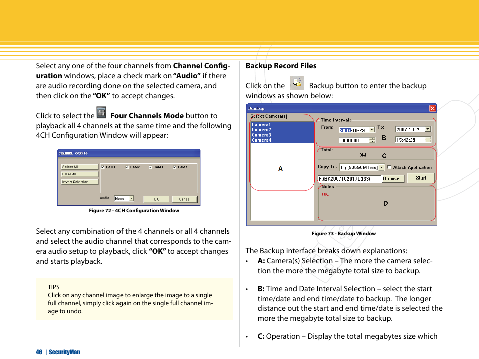 Backup record files | SecurityMan iCamDVR (early 2008 shipment) User Manual | Page 47 / 83