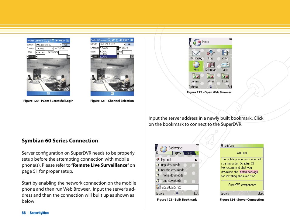 Symbian 60 series connection | SecurityMan iCamDVR (early 2008 shipment) User Manual | Page 67 / 83