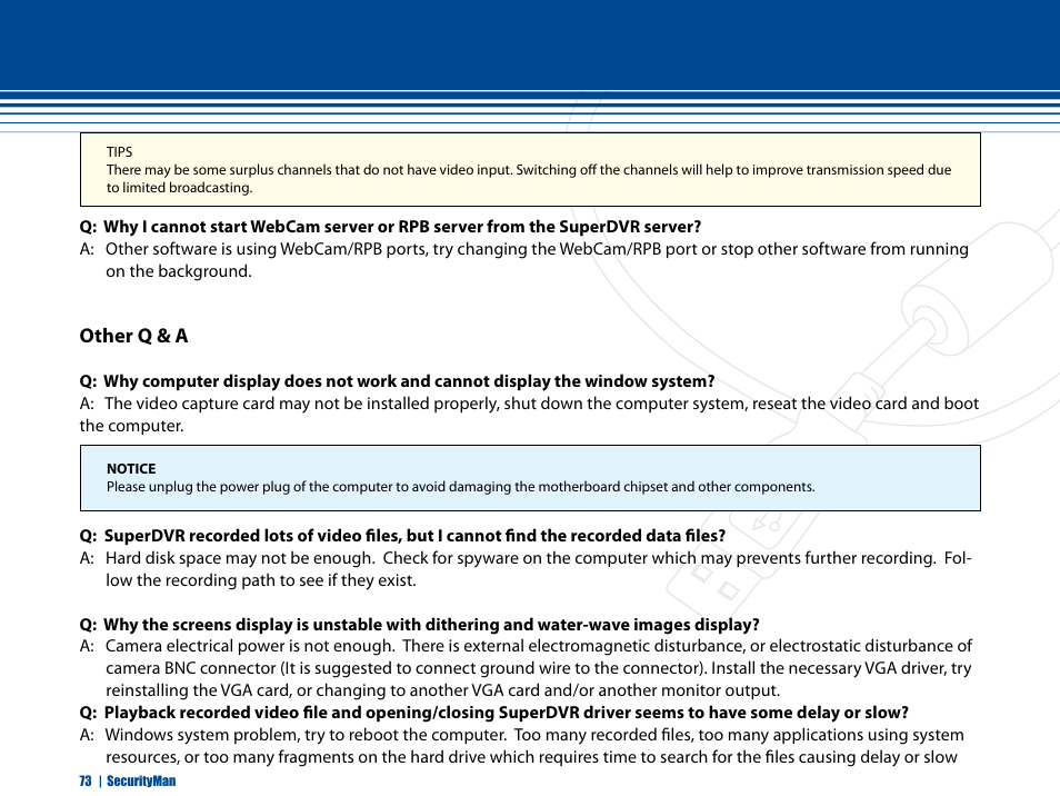 Other q & a | SecurityMan iCamDVR (early 2008 shipment) User Manual | Page 74 / 83