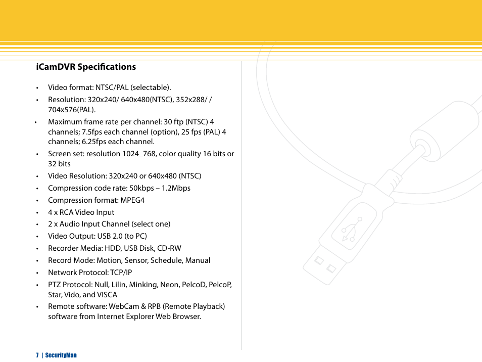 SecurityMan iCamDVR (early 2008 shipment) User Manual | Page 8 / 83