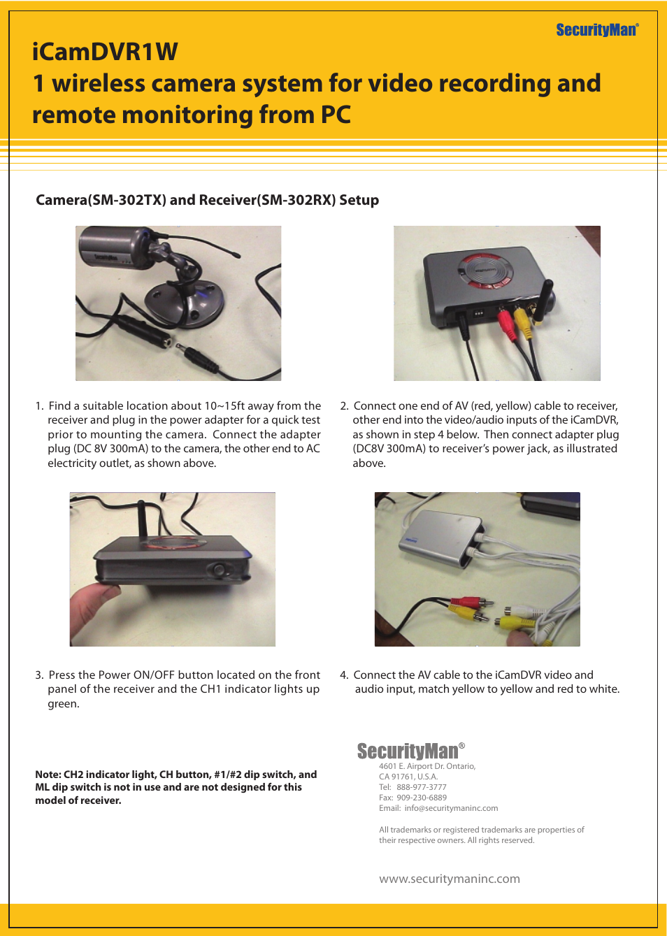 SecurityMan iCamDVR1W User Manual | Page 4 / 4