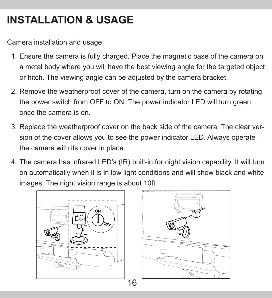 Installation & usage | SecurityMan PalmCam User Manual | Page 16 / 20