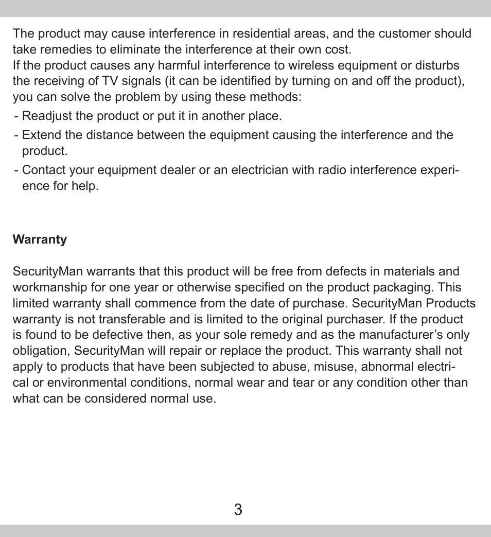 SecurityMan PalmCam User Manual | Page 3 / 20