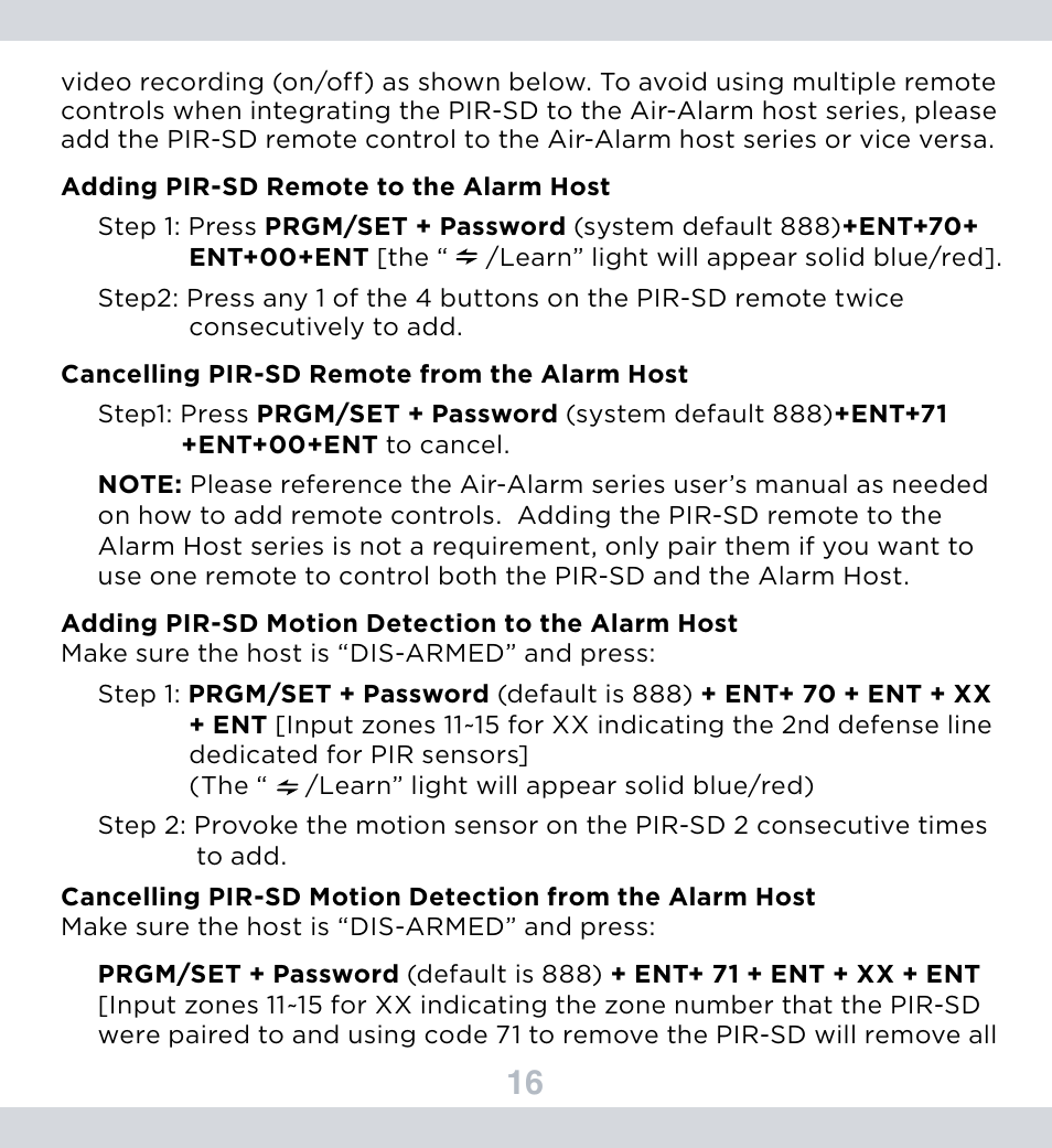 SecurityMan PIR-SD User Manual | Page 20 / 24