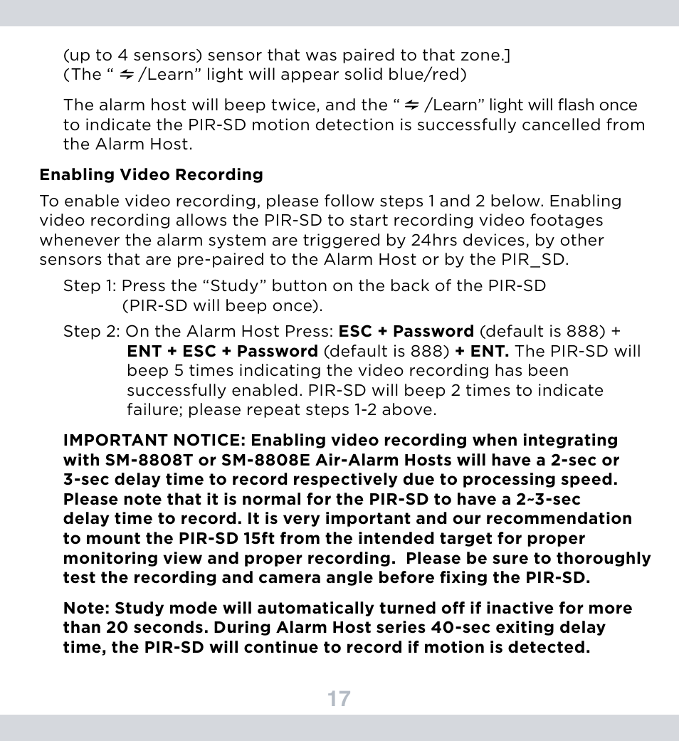 SecurityMan PIR-SD User Manual | Page 21 / 24