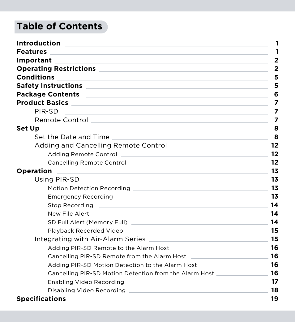 SecurityMan PIR-SD User Manual | Page 4 / 24