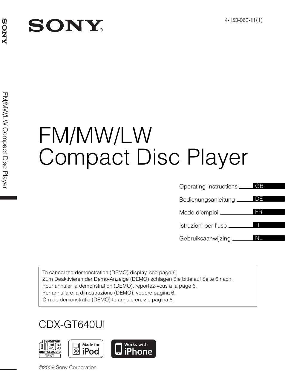 Sony CDX-GT640UI User Manual | 140 pages