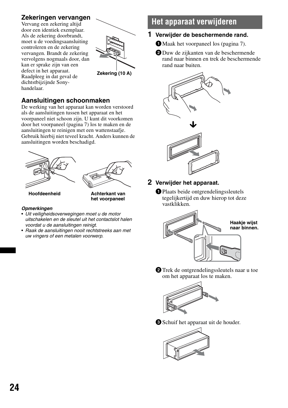 Het apparaat verwijderen | Sony CDX-GT640UI User Manual | Page 134 / 140