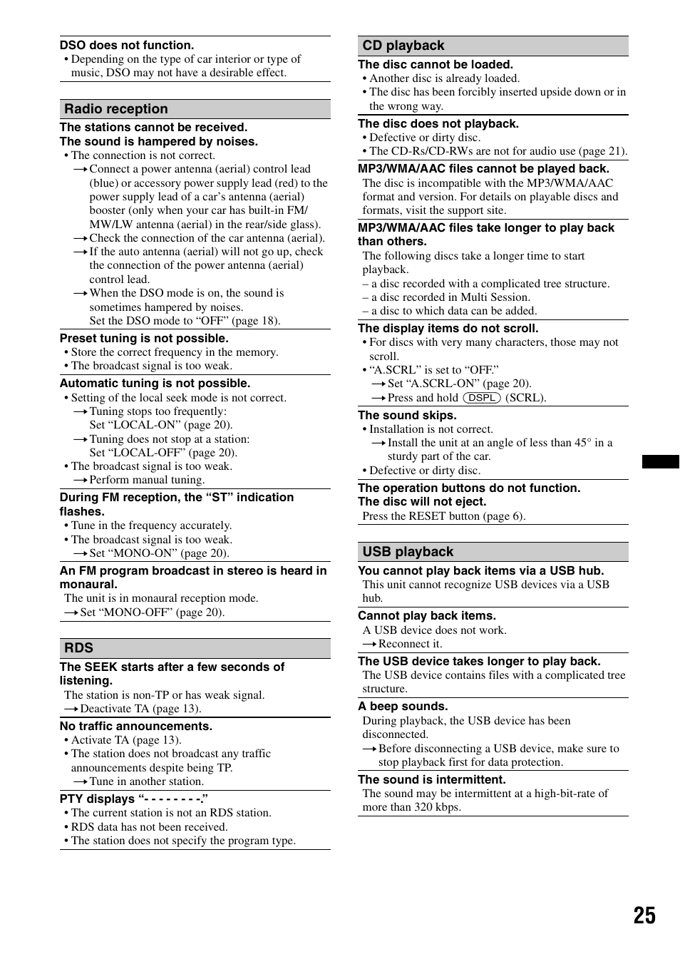 Sony CDX-GT640UI User Manual | Page 25 / 140