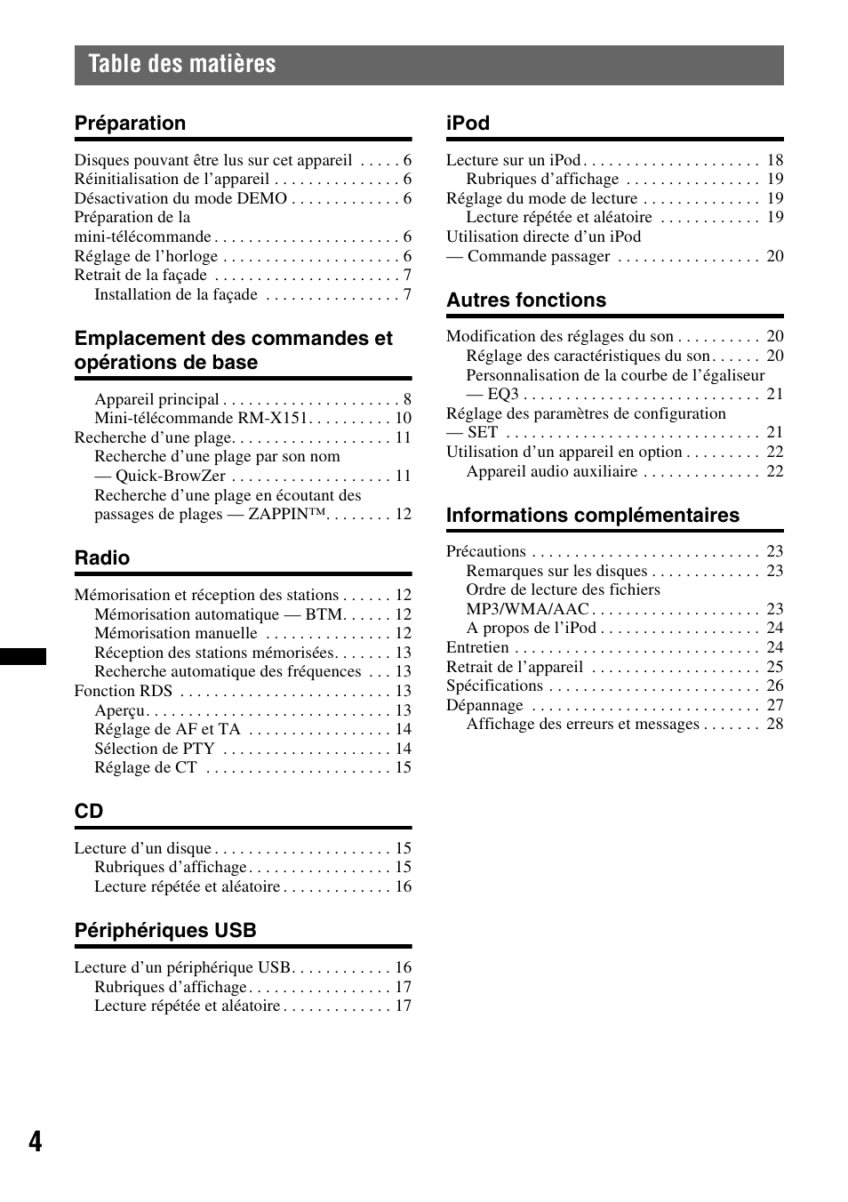 Sony CDX-GT640UI User Manual | Page 58 / 140