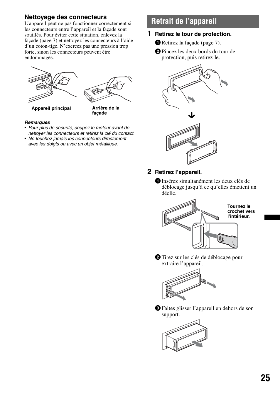 Retrait de l’appareil | Sony CDX-GT640UI User Manual | Page 79 / 140