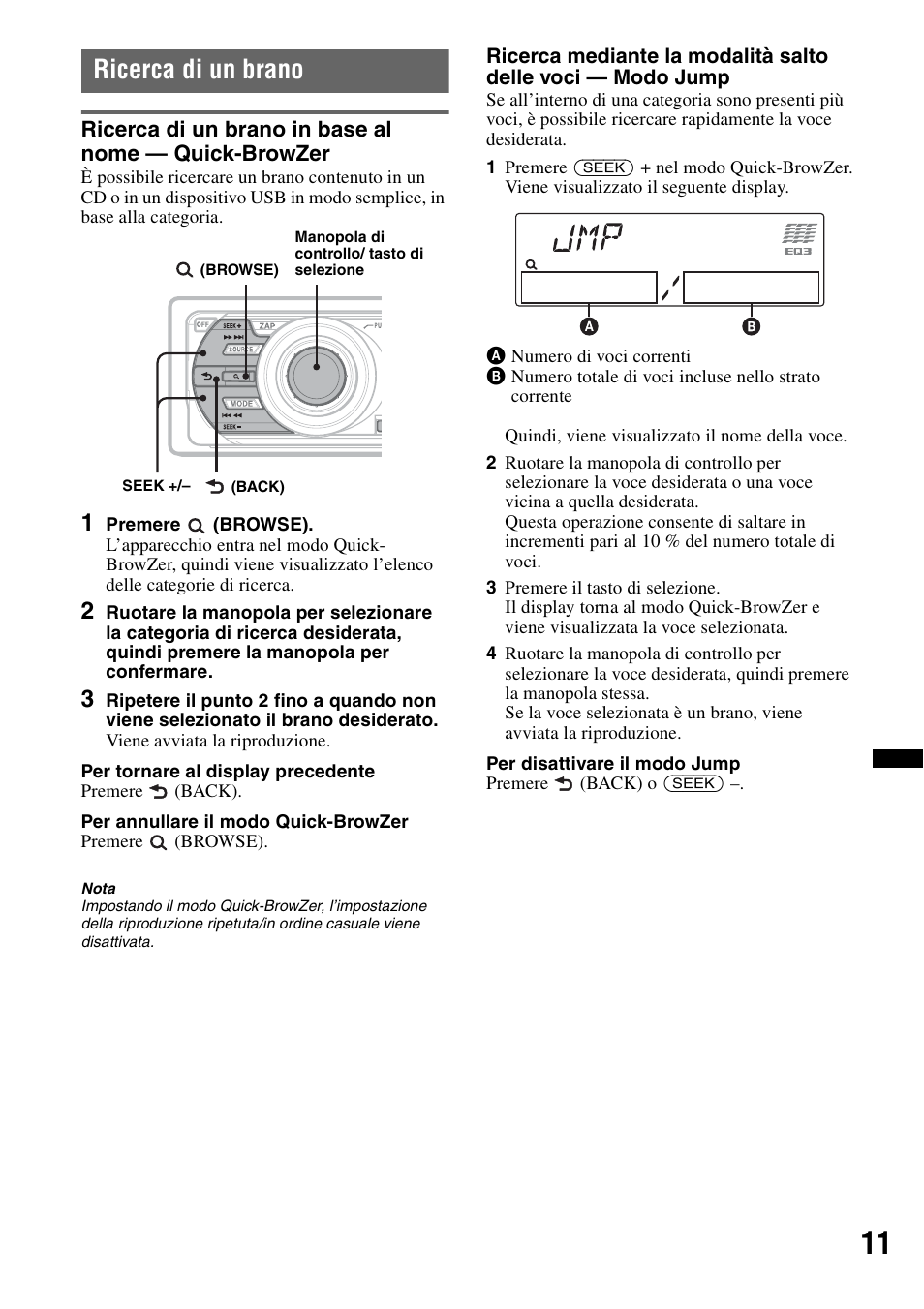 Ricerca di un brano | Sony CDX-GT640UI User Manual | Page 93 / 140