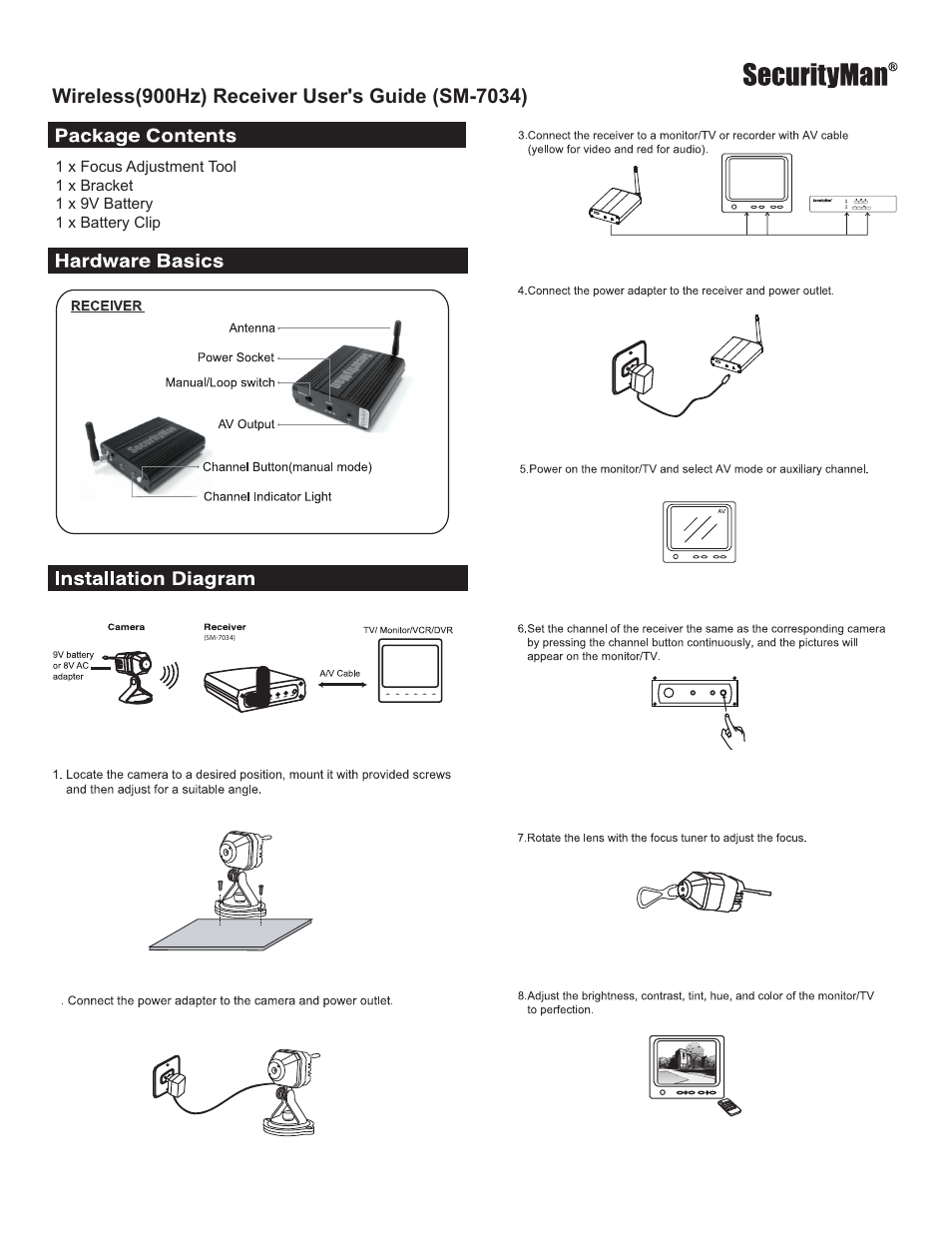 SecurityMan SM-7034 User Manual | 2 pages