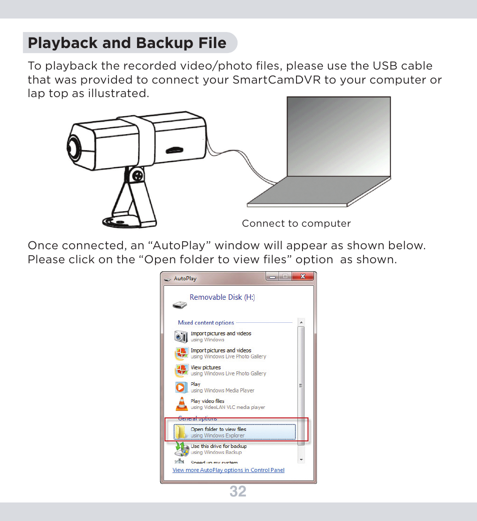 32 playback and backup file | SecurityMan SmartCamDVR - User manual User Manual | Page 36 / 42